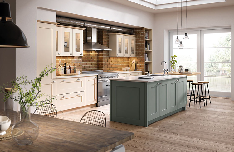 Traditional Painted Shaker mid Grey and Magnolia Kitchen from Mark David Kitchens